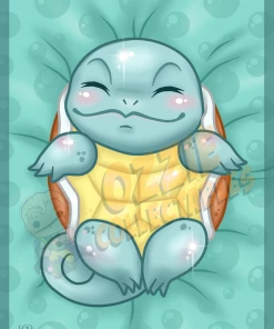 RoseDemon Pokémon - Sleepy Squirtle - Rose Demon Art Print Poster