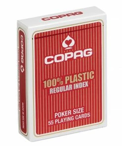 Ozzie Collectables All Board Games Copag Poker Regular Index Playing Cards - Red