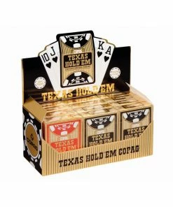 Ozzie Collectables All Board Games Copag Texas Hold'Em Gold Jumbo Index Playing Cards - Black