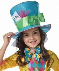 Rubies Deerfield Disney Junior Mad Hatter Girls Deluxe Costume (Long Hanging), Child