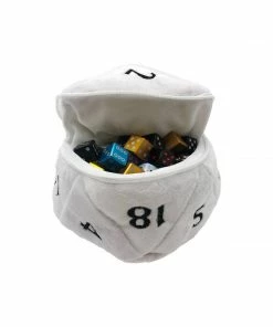 Ozzie Collectables D20 Plush Dice Bag White