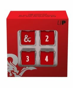 Dungeons & Dragons D&D Heavy Metal D6 Red And White Deluxe Dice Set (4)