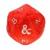 Ozzie Collectables All Board Games D&D Jumbo D20 Dice Plush Red And White