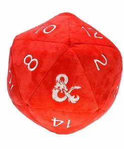 Ozzie Collectables All Board Games D&D Jumbo D20 Dice Plush Red And White