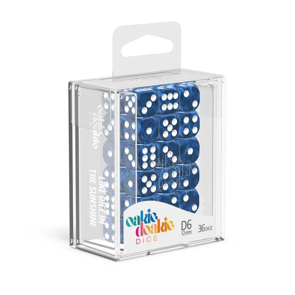 Ozzie Collectables Oakie Doakie Dice D6 12 Mm Marble - Blue (36) All Board Games 1 Ozzie Collectables Oakie Doakie Dice D6 12 Mm Marble - Blue (36) All Board Games