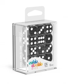 Ozzie Collectables All Board Games Oakie Doakie Dice D6 16 Mm Marble - Black (12)