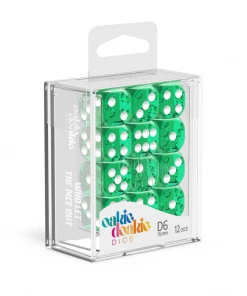 Ozzie Collectables All Board Games Oakie Doakie Dice D6 16 Mm Translucent - Green (12)