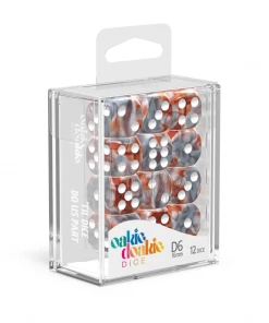 Ozzie Collectables All Board Games Oakie Doakie Dice D6 16 Mm GemiDice - Silver-Rust (12)