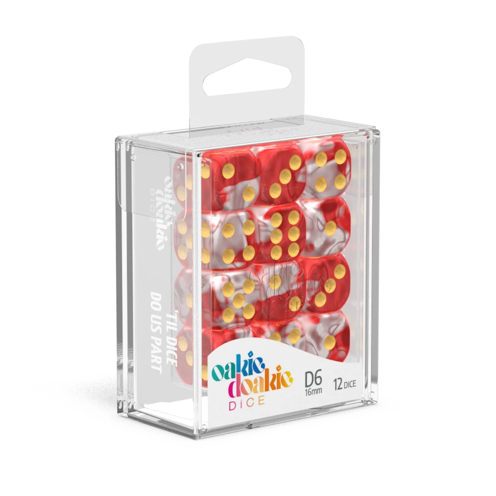 Ozzie Collectables Oakie Doakie Dice D6 16 Mm GemiDice - Red Sky (12) All Board Games 1 Ozzie Collectables Oakie Doakie Dice D6 16 Mm GemiDice - Red Sky (12) All Board Games