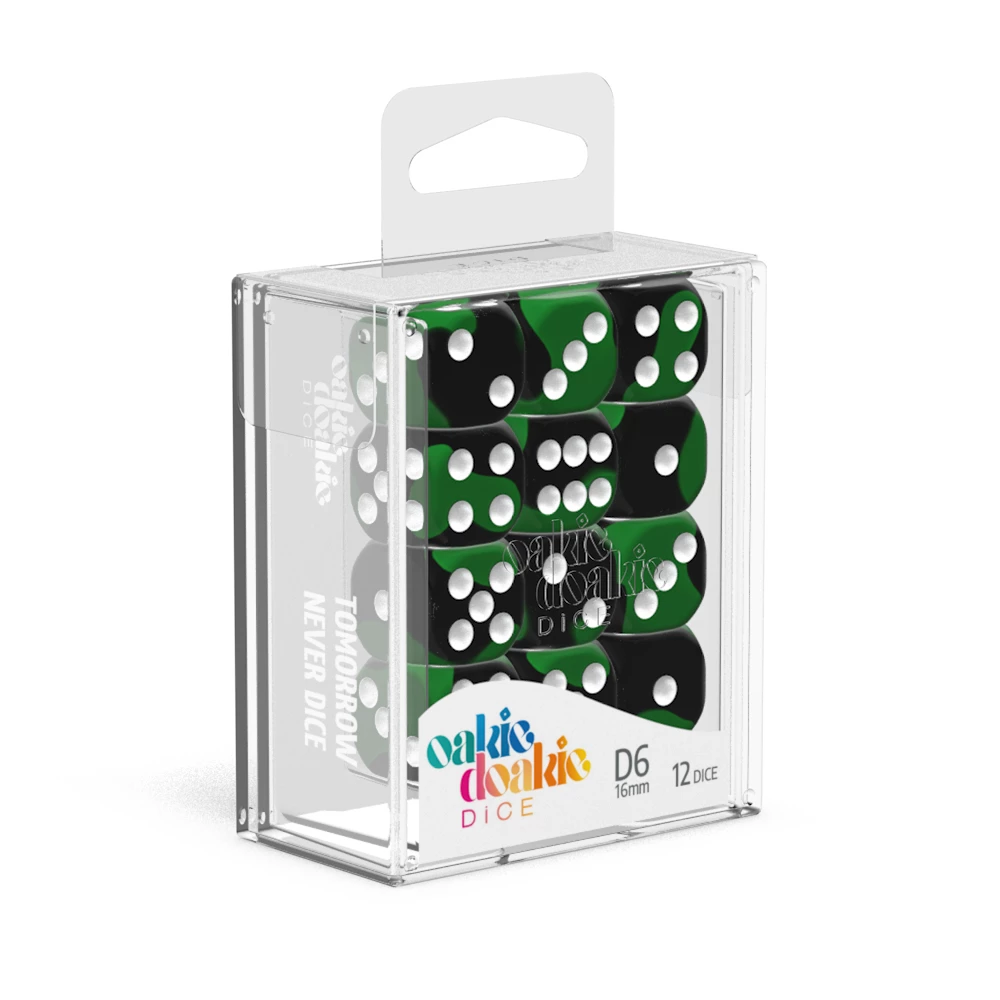 Ozzie Collectables Oakie Doakie Dice D6 16 Mm Glow In The Dark - Biohazard (12) 1 Ozzie Collectables Oakie Doakie Dice D6 16 Mm Glow In The Dark - Biohazard (12)