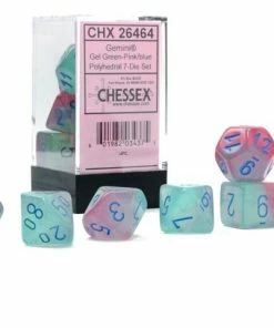 Ozzie Collectables CHX 26464 Gemini Gel Green-Pink/blue Luminary 7-Die Set All Board Games