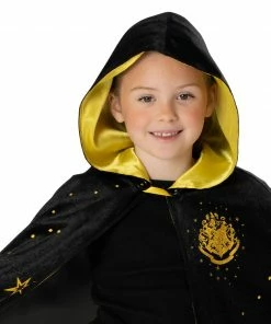 Rubies Deerfield Hogwarts Black & Gold Hooded Robe, Child Harry Potter