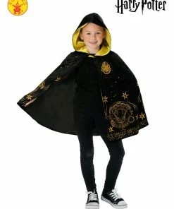 Rubies Deerfield Hogwarts Black & Gold Hooded Robe, Child Harry Potter