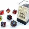 Ozzie Collectables All Board Games CHX 27559 Nebula Polyhedral Primary/Blue Luminary 7-Die Set