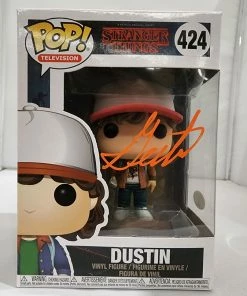 Funko POP! Vinyls Stranger Things - Dustin Brown Jacket #424 Signed Pop! Vinyl