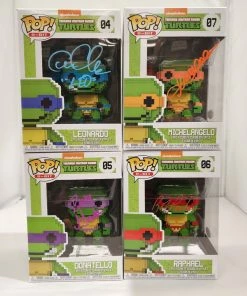 Funko Teenage Mutant Ninja Turtle 8-Bit Signed Bundle - 4 Signed Pop! Vinyls