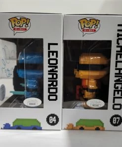 Teenage Mutant Ninja Turtle 8-Bit Funko Shop Stickered Signed Bundle - 4 Signed Pop! Vinyls 14 Teenage Mutant Ninja Turtle 8-Bit Funko Shop Stickered Signed Bundle - 4 Signed Pop! Vinyls