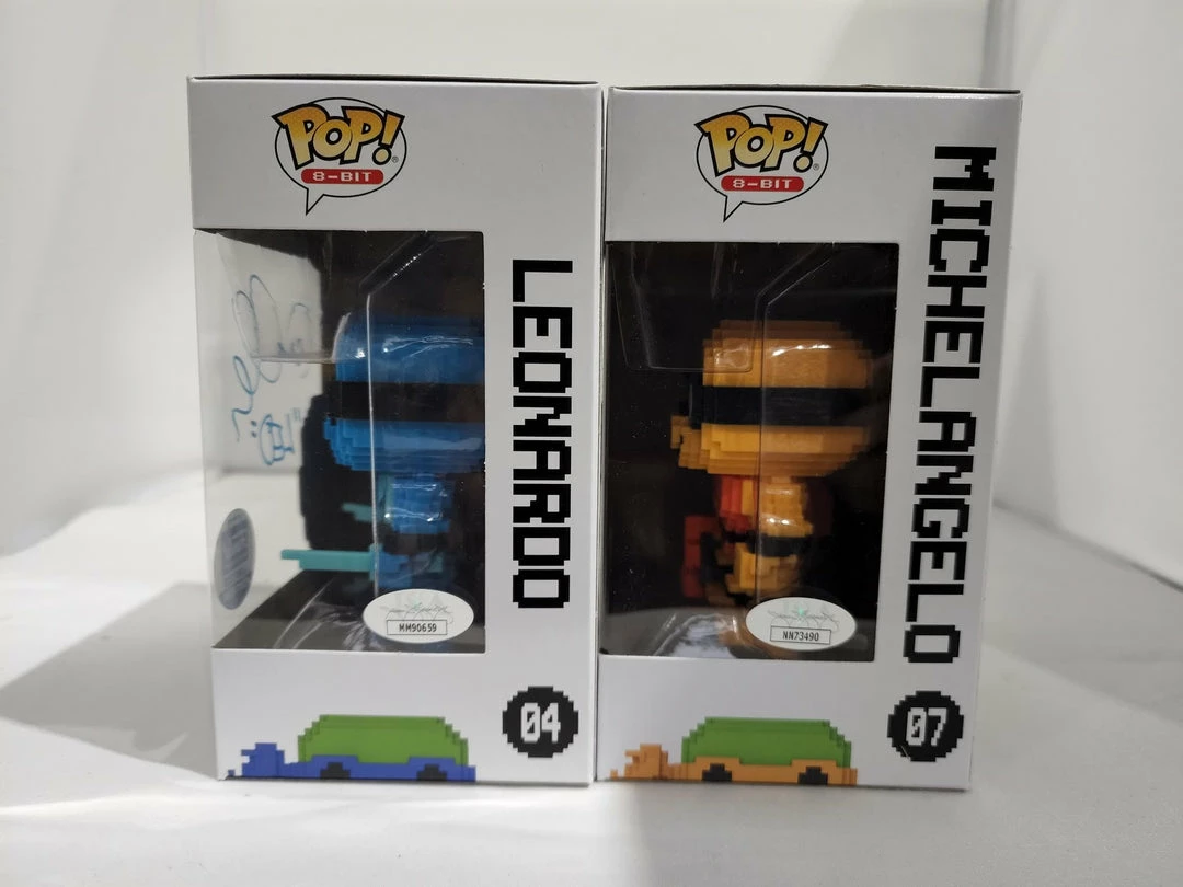 Teenage Mutant Ninja Turtle 8-Bit Funko Shop Stickered Signed Bundle - 4 Signed Pop! Vinyls 3 Teenage Mutant Ninja Turtle 8-Bit Funko Shop Stickered Signed Bundle - 4 Signed Pop! Vinyls