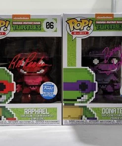 Teenage Mutant Ninja Turtle 8-Bit Funko Shop Stickered Signed Bundle - 4 Signed Pop! Vinyls 19 Teenage Mutant Ninja Turtle 8-Bit Funko Shop Stickered Signed Bundle - 4 Signed Pop! Vinyls
