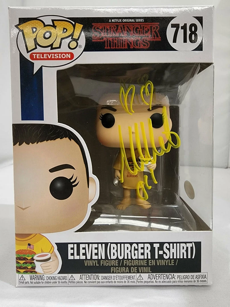 Funko POP! Vinyls Stranger Things - Eleven (Burger T-Shirt) #718 Signed POP! Vinyl 1 Funko POP! Vinyls Stranger Things - Eleven (Burger T-Shirt) #718 Signed POP! Vinyl