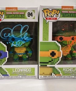 Funko Teenage Mutant Ninja Turtle 8-Bit Signed Bundle - 4 Signed Pop! Vinyls