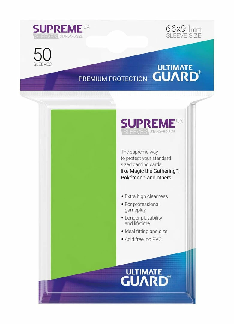 Ozzie Collectables Ultimate Guard Supreme UX Sleeves Standard Size Light Green (50) 1 Ozzie Collectables Ultimate Guard Supreme UX Sleeves Standard Size Light Green (50)