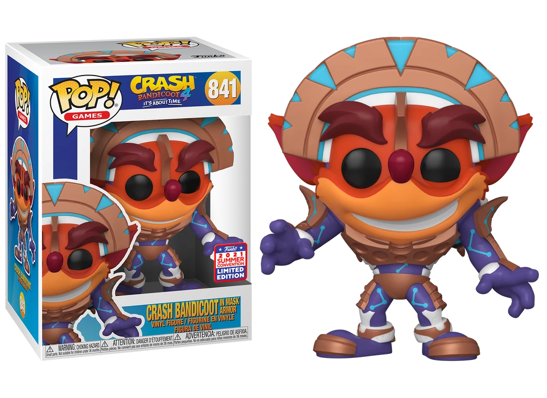 Funko POP! Vinyls Crash Bandicoot - Crash Bandicoot In Mask Armor 2021 Summer Convention Exclusive Pop! Vinyl 1 Funko POP! Vinyls Crash Bandicoot - Crash Bandicoot In Mask Armor 2021 Summer Convention Exclusive Pop! Vinyl