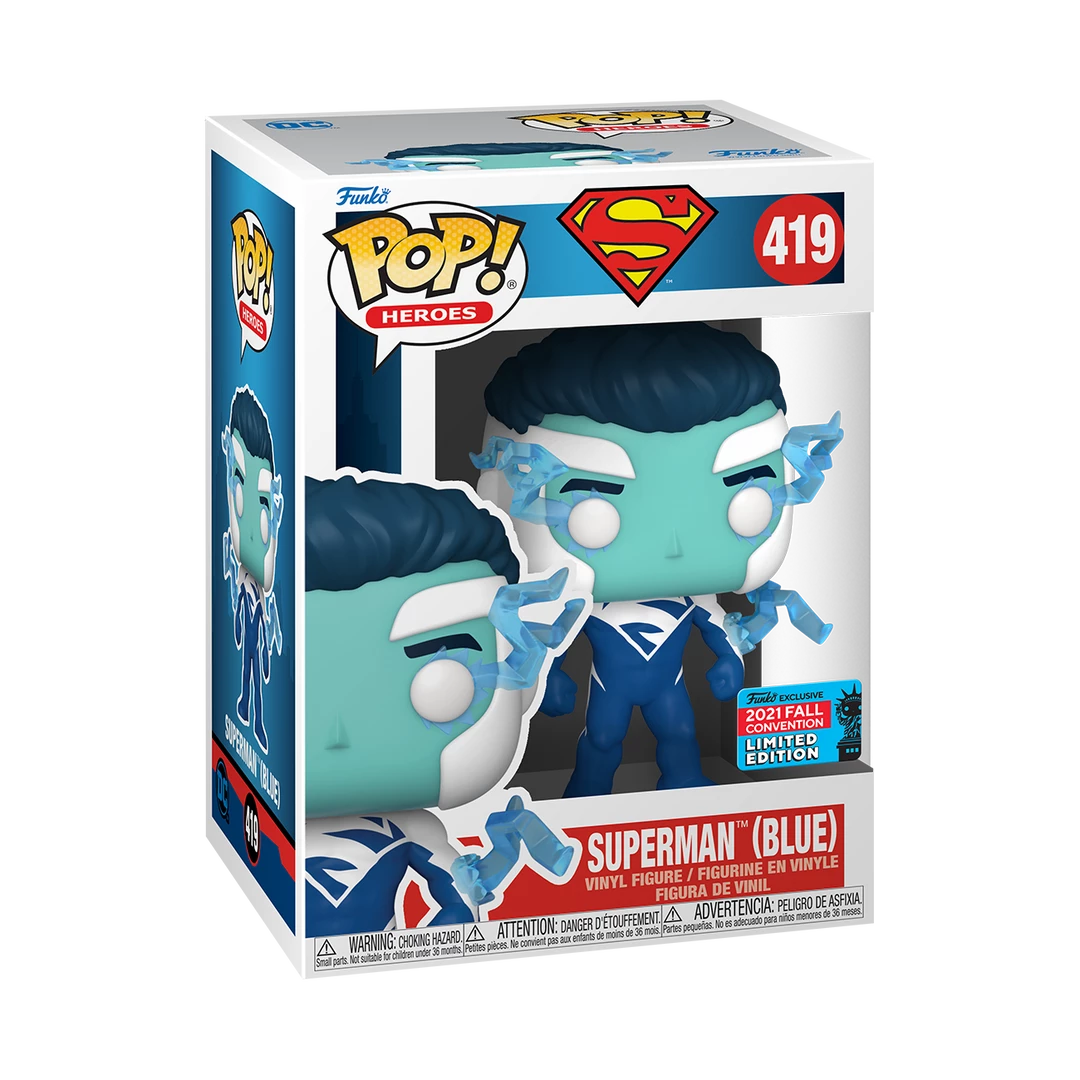 Funko POP! Vinyls Superman - Superman (Blue) Wizard Festival Of Fun Fall Convention 2021 Exclusive Pop! Vinyl 2 Funko POP! Vinyls Superman - Superman (Blue) Wizard Festival Of Fun Fall Convention 2021 Exclusive Pop! Vinyl