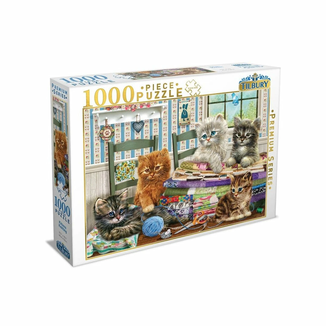 Ozzie Collectables All Board Games Tilbury Kittens Knitting Puzzle 1000pc 1 Ozzie Collectables All Board Games Tilbury Kittens Knitting Puzzle 1000pc