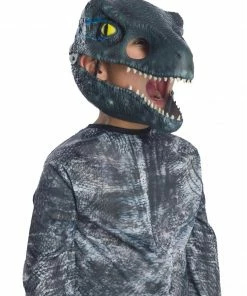 Rubies Deerfield Jurassic World Velociraptor Blue Moveable Jaw Mask - Child