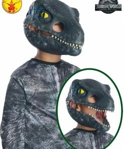 Rubies Deerfield Jurassic World Velociraptor Blue Moveable Jaw Mask - Child