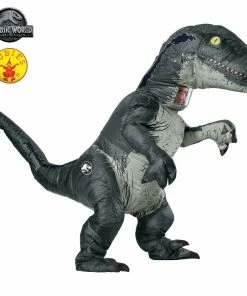 Rubies Deerfield Velociraptor Blue Inflatable Costume, Adult
