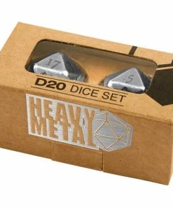 ULTRA PRO GAMING ACCESSORIES -Heavy Metal D20 2-Dice Set - Chrome