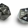 ULTRA PRO - GAMING ACCESSORIES -Heavy Metal D20 2-Dice Set - Gun Metal W/ White Numbers Dice Sets
