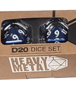 ULTRA PRO GAMING ACCESSORIES -Heavy Metal D20 2-Dice Set - Blue Dice Sets