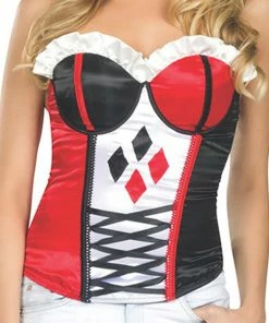 Rubies Deerfield Harley Quinn Corset, Adult