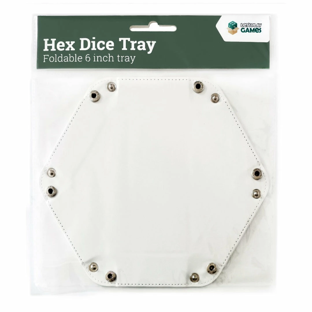 Ozzie Collectables LPG Hex Dice Tray 6" White All Board Games 1 Ozzie Collectables LPG Hex Dice Tray 6" White All Board Games
