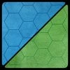 Ozzie Collectables All Board Games CHX 97665 Reversible Megamat 1" Hexes Blue-Green (34½ X 48)