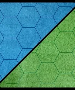 Ozzie Collectables All Board Games CHX 96665 Reversible Battlemat 1" Hexes Blue-Green (23 1/2 X 26)
