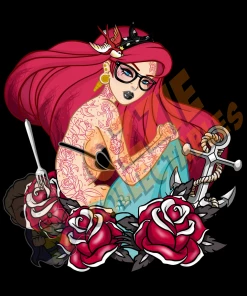 RoseDemon Disney's The Little Mermaid - Ariel With Roses - Rose Demon Art Print Poster