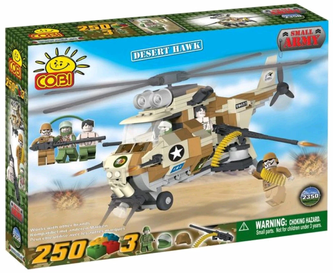 Cobi Construction Sets Small Army - 250 Piece Desert Hawk Military Helicopter Construction Set 3 Cobi Construction Sets Small Army - 250 Piece Desert Hawk Military Helicopter Construction Set