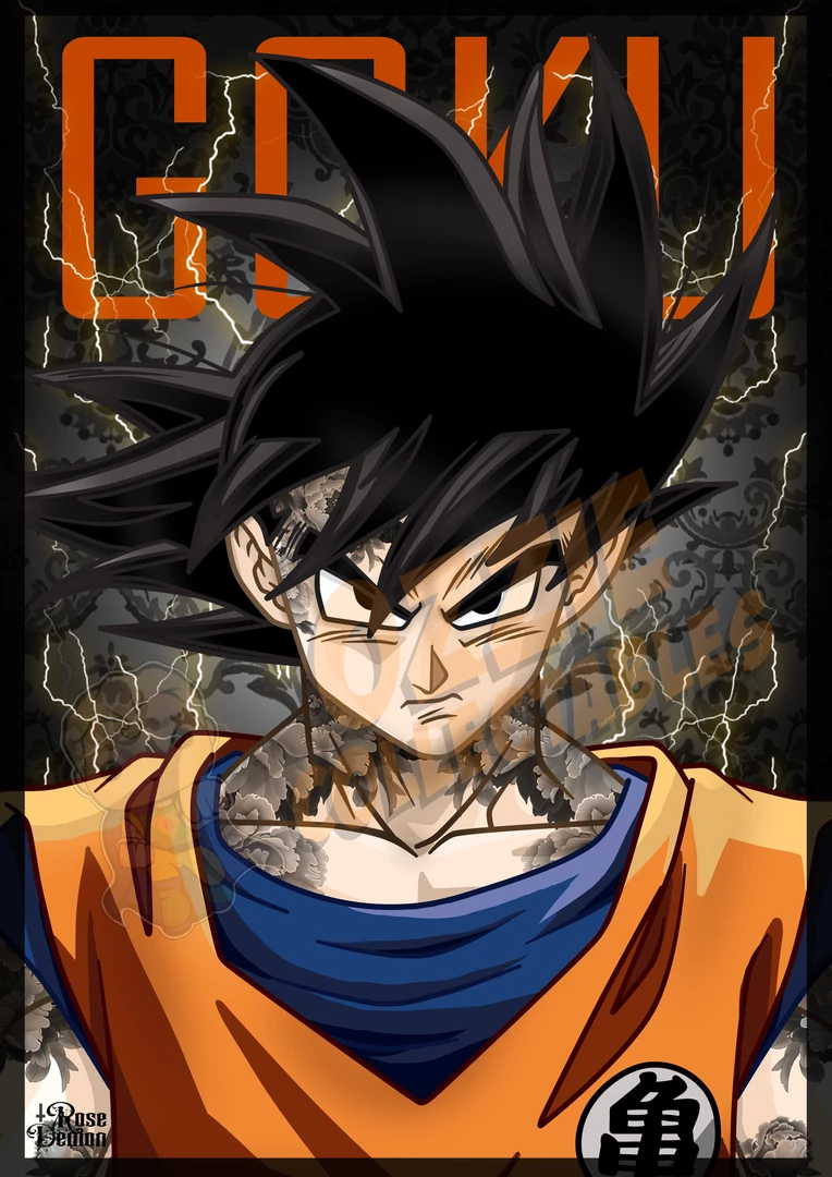 RoseDemon Dragon Ball Z - Goku - Rose Demon Art Print Poster 1 RoseDemon Dragon Ball Z - Goku - Rose Demon Art Print Poster