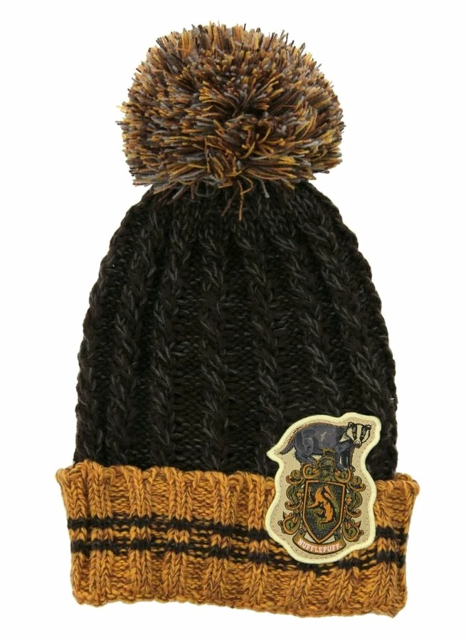 Elope Harry Potter - Hufflepuff Heathered Pom Beanie 1 Elope Harry Potter - Hufflepuff Heathered Pom Beanie