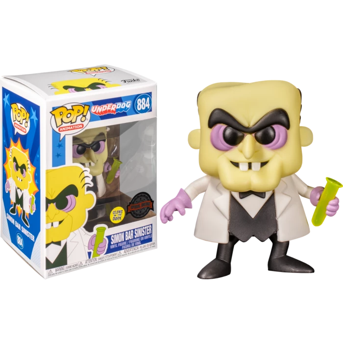 Funko POP! Vinyls Underdog - Simon Bar Sinister Glow US Exclusive Pop! Vinyl Animation #884 1 Funko POP! Vinyls Underdog - Simon Bar Sinister Glow US Exclusive Pop! Vinyl Animation #884