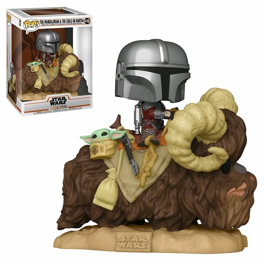 Funko Collections Star Wars: The Mandalorian - Mandalorian And The Child On Bantha Pop! Deluxe 2 Funko Collections Star Wars: The Mandalorian - Mandalorian And The Child On Bantha Pop! Deluxe