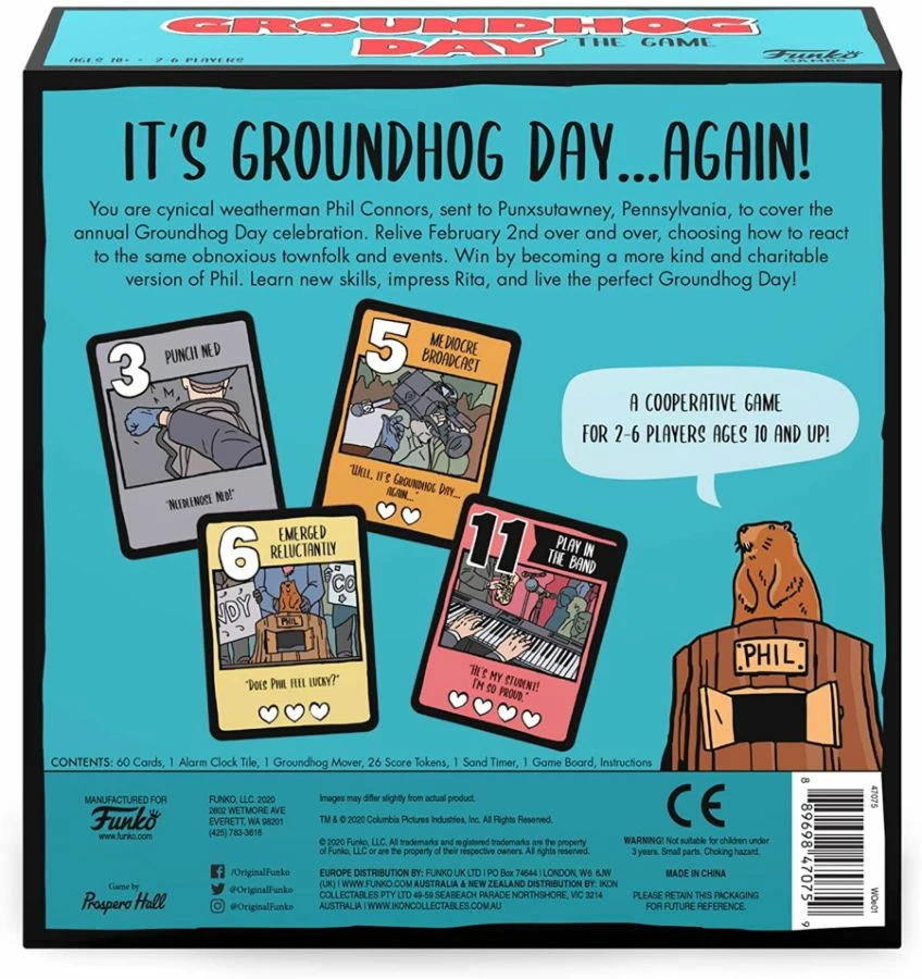 Funko Groundhog Day - The Game & Punxsutawney Phil Flocked US Exclusive Pop! Vinyl Bundle 5 Funko Groundhog Day - The Game & Punxsutawney Phil Flocked US Exclusive Pop! Vinyl Bundle