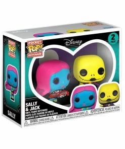 Funko The Nightmare Before Christmas - Jack & Sally Black Light US ExcPocket Pop! Keychain 2-Pack