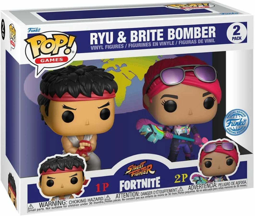 Funko Collections Street Fighter X Fortnite - Ryu & Brite Bomber US Exclusive Pop! 2-Pack 2 Funko Collections Street Fighter X Fortnite - Ryu & Brite Bomber US Exclusive Pop! 2-Pack
