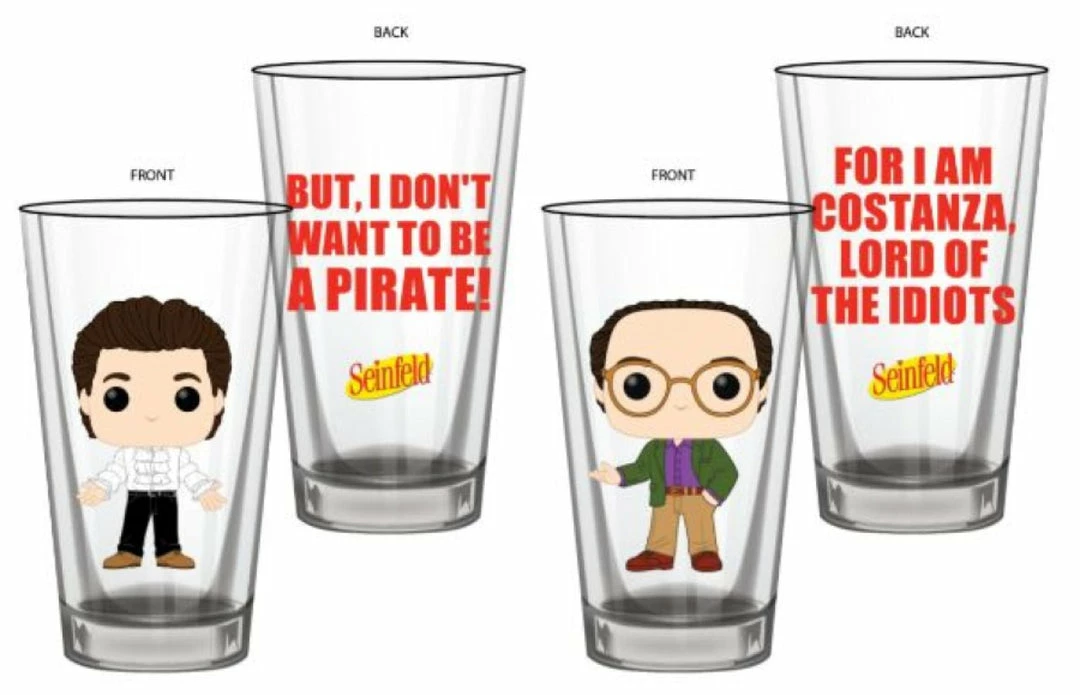Funko Seinfeld - Jerry & George Pop! Glass Set 2-pack 1 Funko Seinfeld - Jerry & George Pop! Glass Set 2-pack