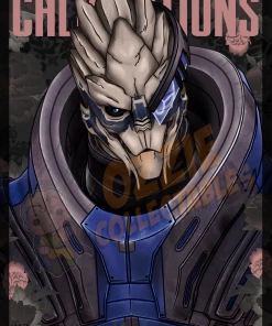 RoseDemon Mass Effect - Garrus Vakarian - Rose Demon Art Print Poster